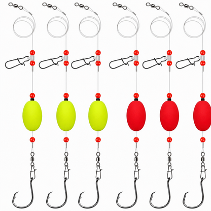 📢📢40% OFF !! ⏰6er-Pack Pompano-Surfangel-Montagen mit Schwimmern für Flunder, Barsch, Wels, Hai und Blaufisch