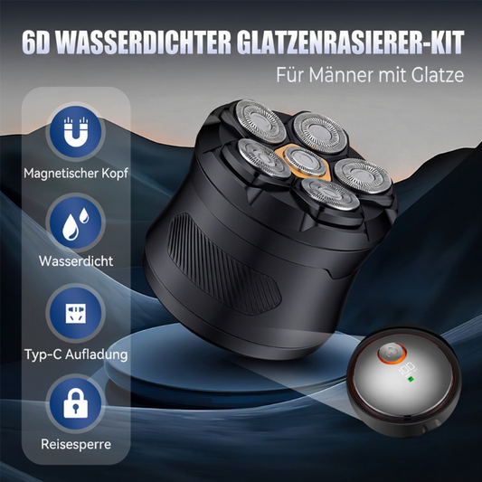 📢📢40% RABATT !!⏰6D wasserdichter Rasierer-Set für glatzköpfige Männer