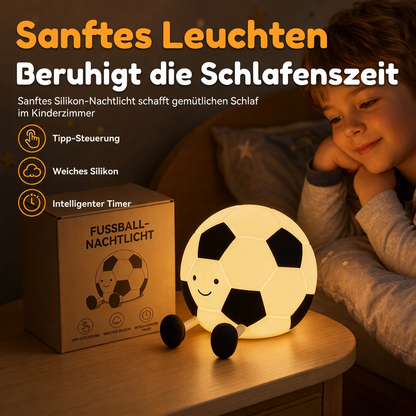 📢📢40% RABATT !!⏰Wiederaufladbares, fußballförmiges Silikon-Nachtlicht zum Berühren, augenschonende Kinderzimmerlampe für das Schlafzimmer von Kindern