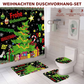 4-teiliges wasserdichtes Weihnachtsduschvorhang-Set