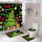 4-teiliges wasserdichtes Weihnachtsduschvorhang-Set