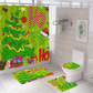 4-teiliges wasserdichtes Weihnachtsduschvorhang-Set