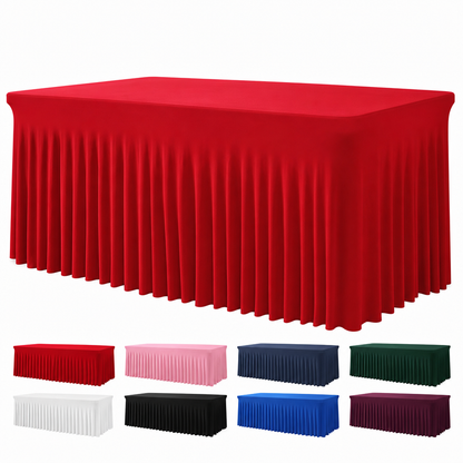 Pleated Table Skirt for Rectangular Tables Wedding Birthday Party Decoration and Market Stall Display