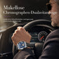 📢📢40% RABATT !!⏰Herren Quarz-Chronograph im Tonneau-Design mit skelettiertem Schwungrad-Zifferblatt, Mondphasenkalender und Silikonarmband