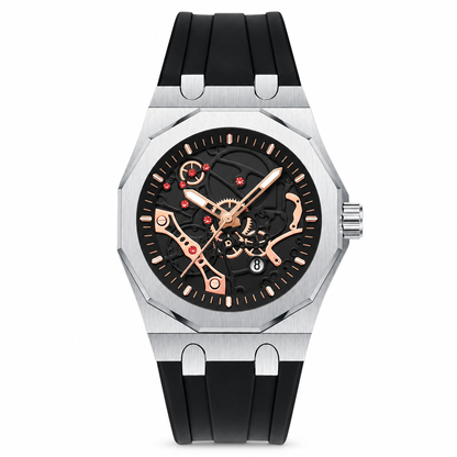 ⌚Herren-Sport-Quarzuhr im mechanischen Stil mit leuchtenden Zeigern, Datumskalender und Wasserdichtigkeit