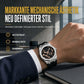 ⌚Herren-Sport-Quarzuhr im mechanischen Stil mit leuchtenden Zeigern, Datumskalender und Wasserdichtigkeit