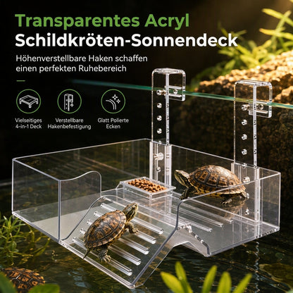 📢📢50 % RABATT !! ⏰Verstellbare hängende Acryl-Sonneninsel für Schildkröten, geeignet für Aquarien mit hohem Wasserstand