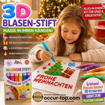 📢📢50% RABATT !!⏰Magic Pen – Zeichne 3D-Motive mit nur einem Strich!🎄DIY Bubble Magic Drawing Pens