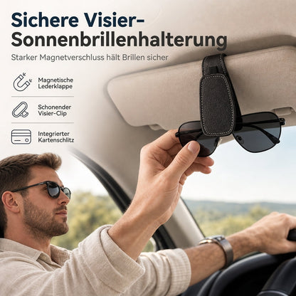 📢📢Kaufe 1，erhalte 1 gratis !!⏰Auto Sonnenbrillenhalter mit Doppelclip, Brillenhalterung und Kartenclip für Tickets