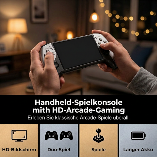 📢📢40% RABATT !!⏰Handheld-Spielekonsole – Kampfmodus für zwei Spieler, ergonomische Handhabung. 5-Zoll-HD-Bildschirm, langlebiger Akku. Der Retro-Spaß überall mit dabei! ✨🔋