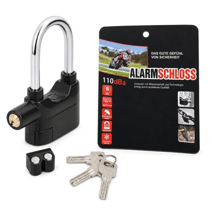 📢📢JETZT 50 % RABATT!! ⏰70mm-Aluminiumlegierungs-Diebstahlschutz-Alarm-Vorhängeschloss, Sicherheitsschloss für Tore, geeignet für Lager, Motorräder und Fahrräder, inklusive Batterien