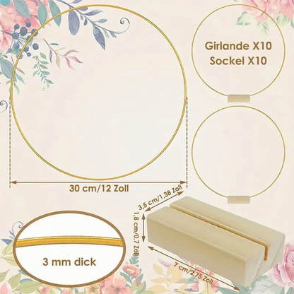 🌸✨ JETZT 50 % RABATT! !✨🌸 Dekorativer Reif in Goldton mit Holzständer