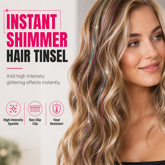 📢📢JETZT 50 % RABATT!! ⏰ Glitzernde Clip-In Haar-Tinsel Strähnen – Schimmerndes Lametta-Haar für Partys & Festivals ✨