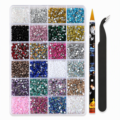 ✨JETZT 50 % RABATT!!✨24-teiliges Nagelkunst Strassstein-Set