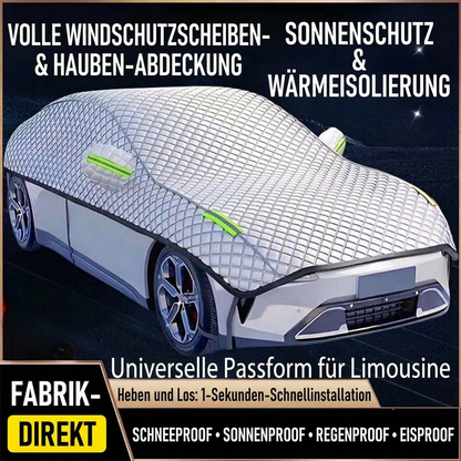 Dicke Halb-Autoabdeckung - Sonnenschutz und Schneeschutz