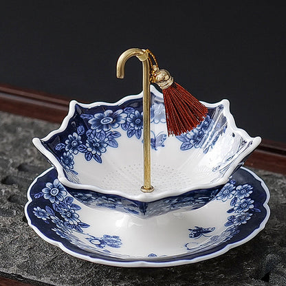 ✨ JETZT 50 % RABATT! !✨Keramik-Teesieb-Set in Schirmform mit Untertasse