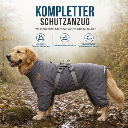 ⏳Begrenzte Zeit 50% Rabatt💥Leichter wasserabweisender vierbeiniger Hundemantel – reflektierend, mit Leinenbefestigung, für kleine und große Hunde