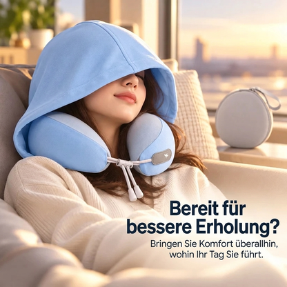 ✨ JETZT 50 % RABATT ✨Kapuzen-Nackenkissen für Reisen mit Aufbewahrungstasche