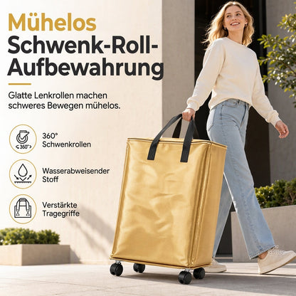 🔥50 % RABATT – Nicht verpassen!🔥Große, wasserdichte, faltbare Umziehtasche mit Rollen – strapazierfähiger Roll-Organizer für das Wohnheim zu Hause und die Haushaltsorganisation