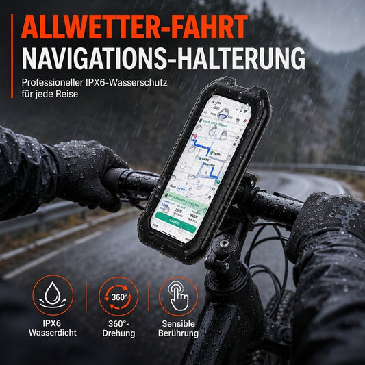 📢📢50% RABATT !!⏰Wasserdichter Handyhalter für Zweirad und Fahrrad mit Touchscreen und 360-Grad-Drehung