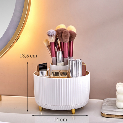 ✨ JETZT 50 % RABATT ✨ Rotierender Kosmetik-Organizer mit Staubschutz – für Pinsel, Lippenstifte & Lidschatten, für Schminktisch & Schreibtisch