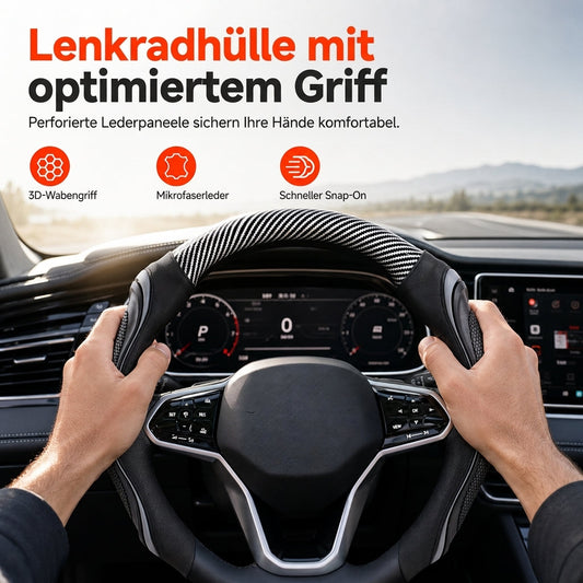 📢📢40% Rabatt!! ⏰Universelle Lenkradabdeckung aus Kohlefaser – frischen Sie Ihr tägliches Fahrerlebnis auf ✨