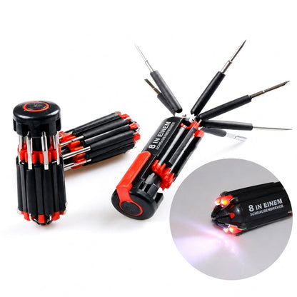 📢📢50% RABATT !!⏰Multifunktionaler Schraubendreher-Satz mit LED-Licht
