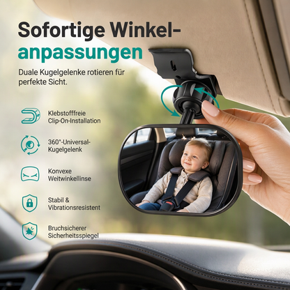 📢📢50% RABATT !!⏰Weitwinkel konvexer Rückspiegel mit Saugnapf- und Clip-Halterung, rund 12,5 cm, Hilfs-Rückfahrspiegel für Elektro- Dreiräder und Babybeobachtung