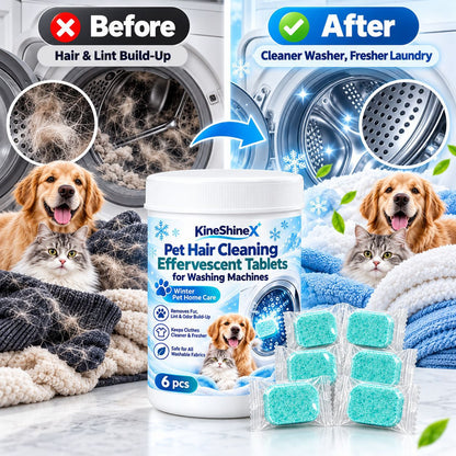 Pet Hair Washing Machine Cleaning Effervescent Tablets for Pet Households 6 Count