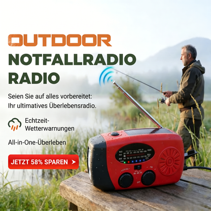 📢📢50% RABATT !!⏰📻 Careluxpro Multifunktionales Tragbares Solar-Notfallradio – Powerbank, Handkurbel & Katastrophenvorsorge