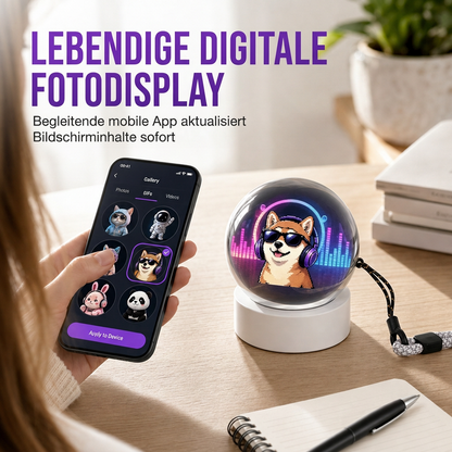 📢📢50% RABATT !! ⏰ Careluxpro Transparent Kristallkugel Bluetooth-Lautsprecher mit digitalem Bildschirm für Video- und GIF-Wiedergabe